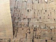 Tela de borracha do couro da cortiça natural do rolo da folha do teste padrão de madeira real para a fatura das sapatas