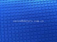 Rolo de nylon revestido da tela do neopreno do teste padrão do quadrado do estiramento folha de borracha azul super