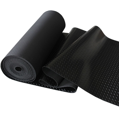 Anti-derrapagem Black Garage Rubber Mat Pavimento Padrão personalizado corrugado Fine Ribbed Grooved moeda folha de borracha